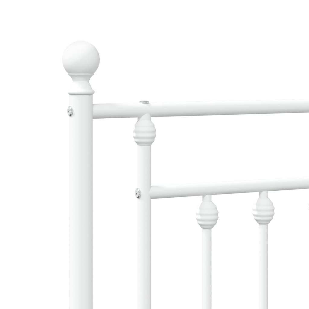 vidaXL Tăblie de pat metalică, alb, 140 cm