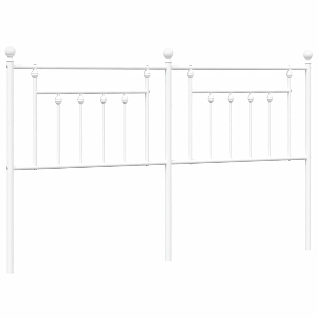 vidaXL Tăblie de pat metalică, alb, 180 cm