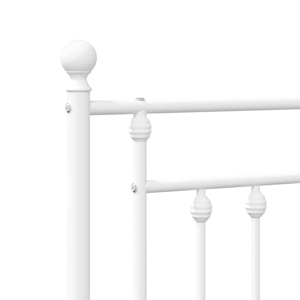 vidaXL Tăblie de pat metalică, alb, 180 cm