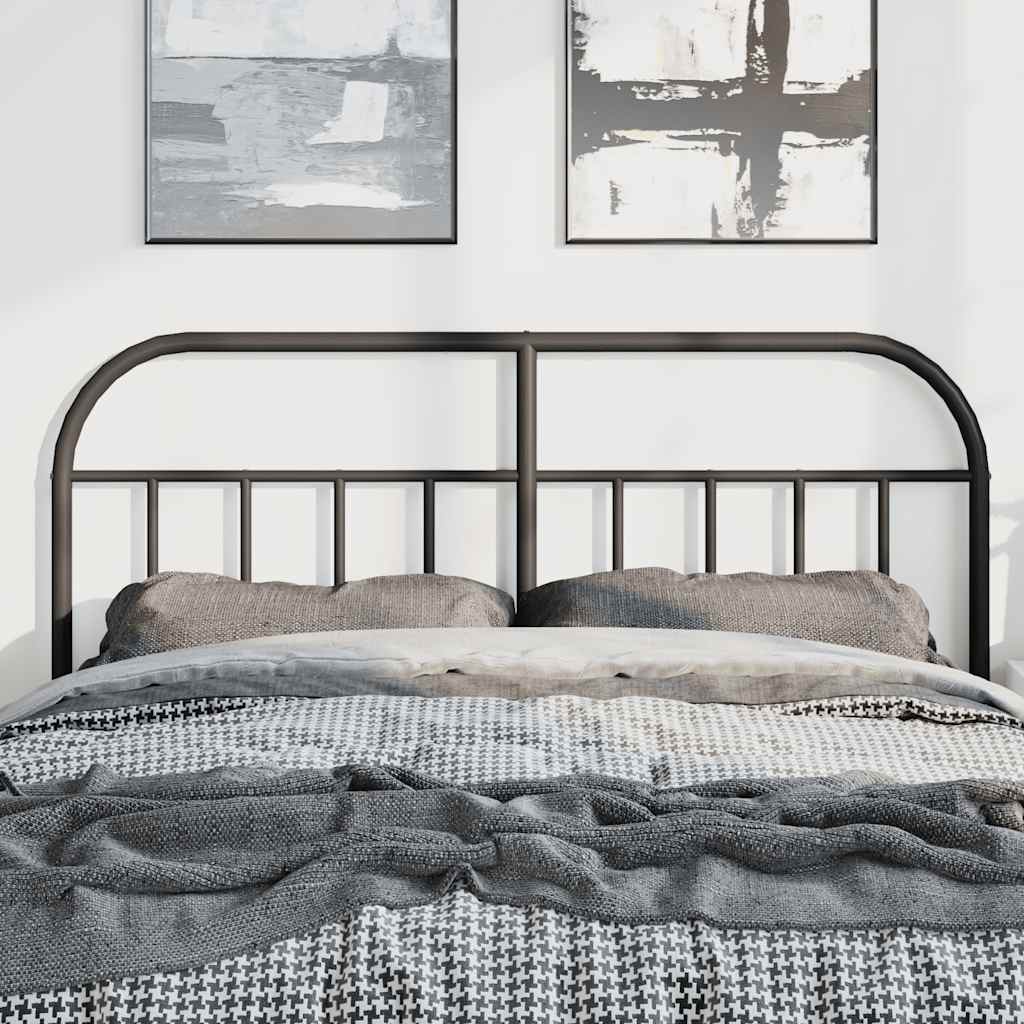 vidaXL Tăblie de pat metalică, negru, 150 cm
