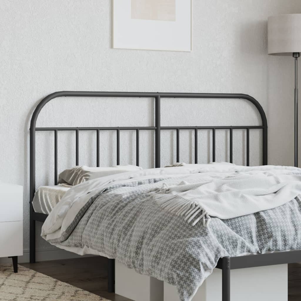 vidaXL Tăblie de pat metalică, negru, 160 cm