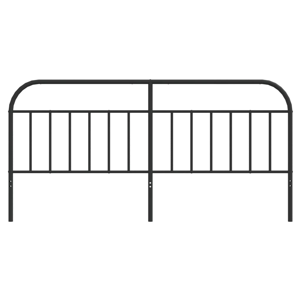 vidaXL Tăblie de pat metalică, negru, 200 cm