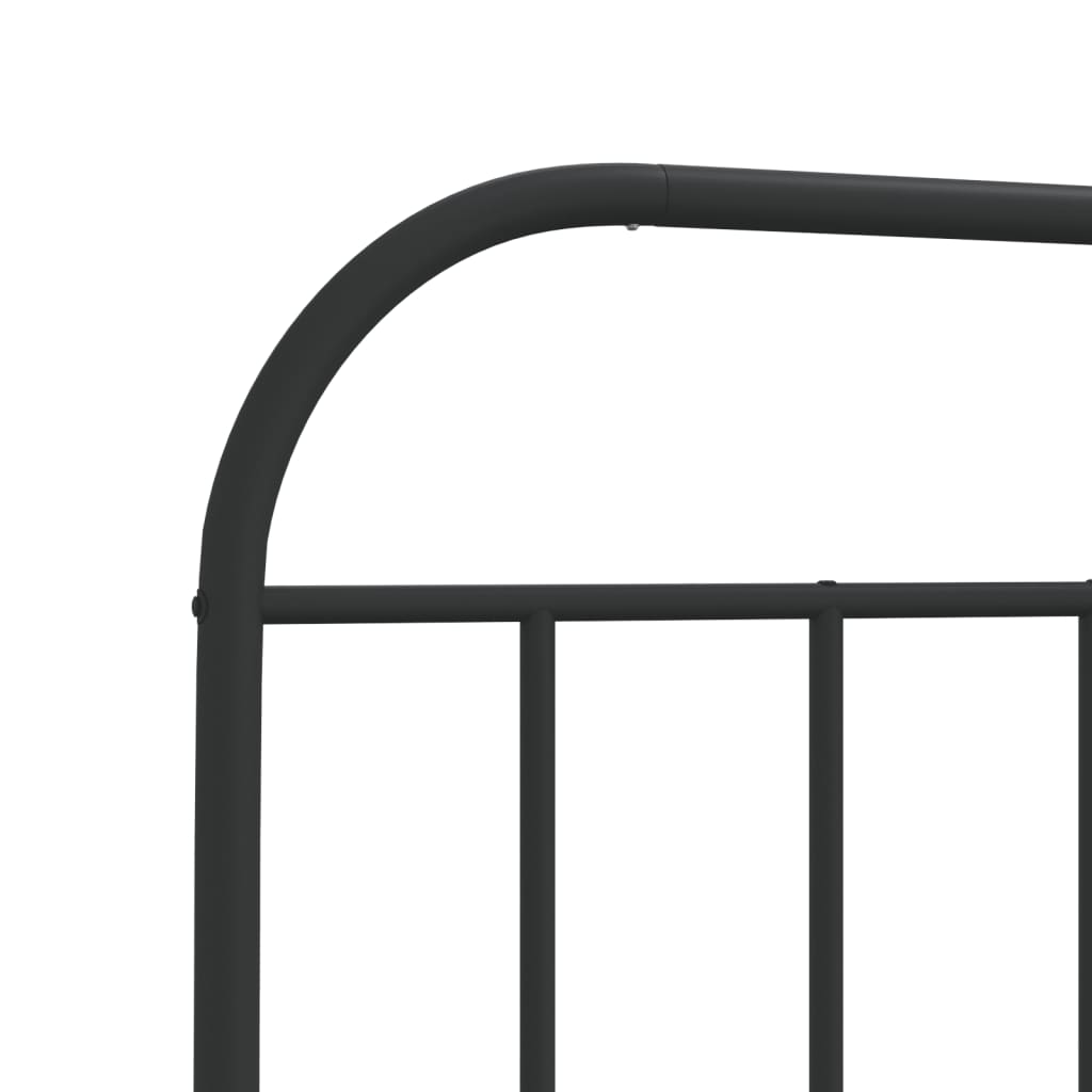 vidaXL Tăblie de pat metalică, negru, 200 cm