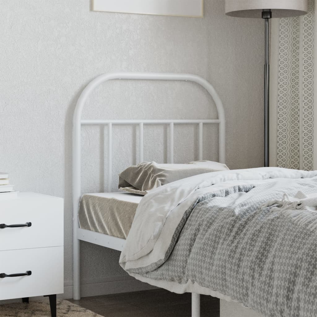 vidaXL Tăblie de pat metalică, alb, 75 cm vidaXL Tăblie de pat metalică, alb, 75 cm