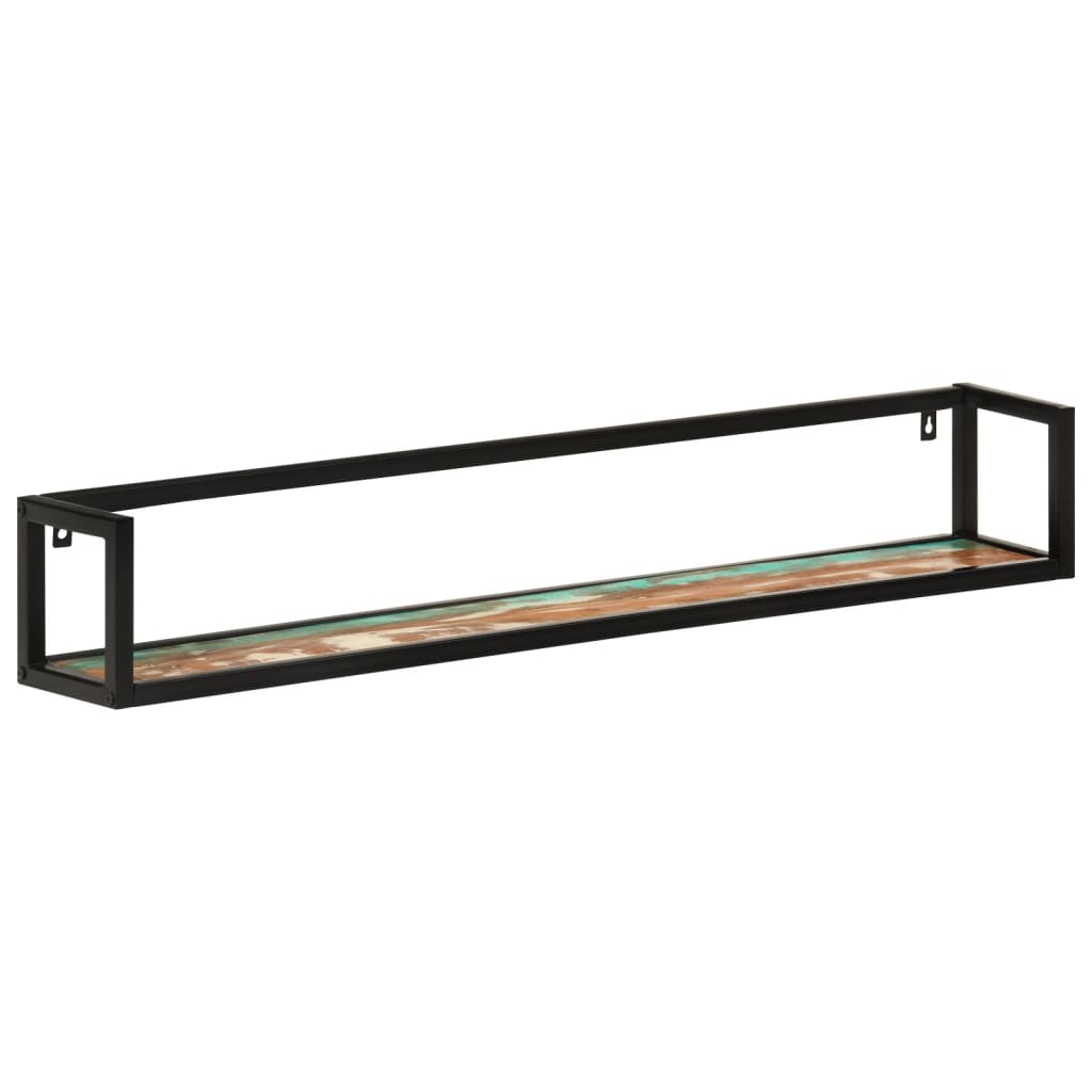 vidaXL Rafturi de perete 2buc. 110x17x17cm lemn masiv reciclat și fier vidaXL Rafturi de perete 2buc. 110x17x17cm lemn masiv reciclat și fier