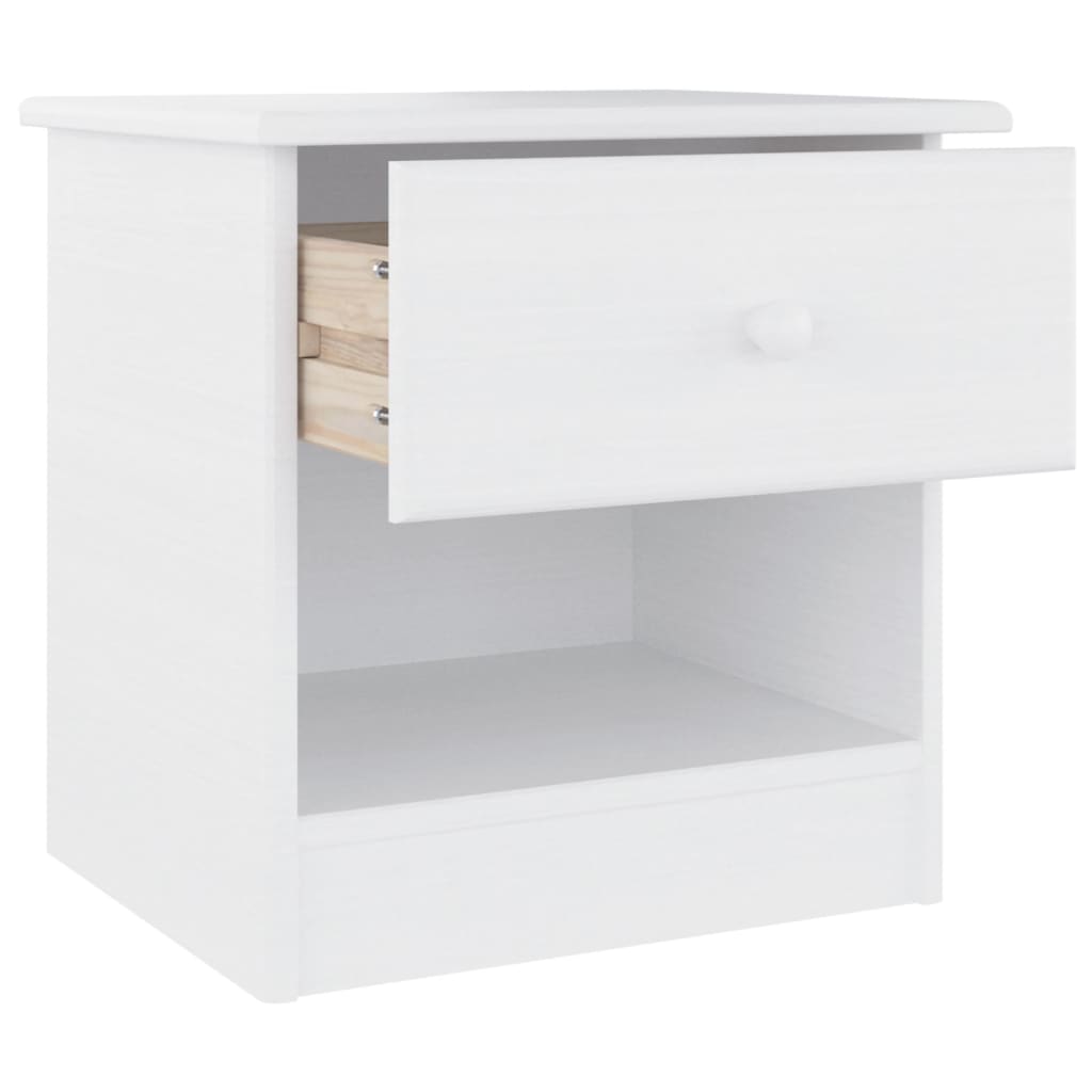vidaXL Noptieră ALTA, alb, 41x35x41 cm, lemn masiv de pin vidaXL Noptieră ALTA, alb, 41x35x41 cm, lemn masiv de pin