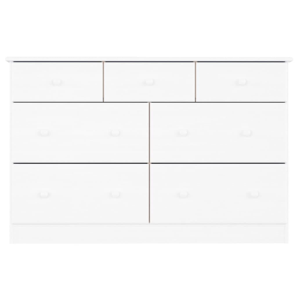 vidaXL Comodă cu sertare ALTA, alb, 112x35x73 cm, lemn masiv de pin vidaXL Comodă cu sertare ALTA, alb, 112x35x73 cm, lemn masiv de pin