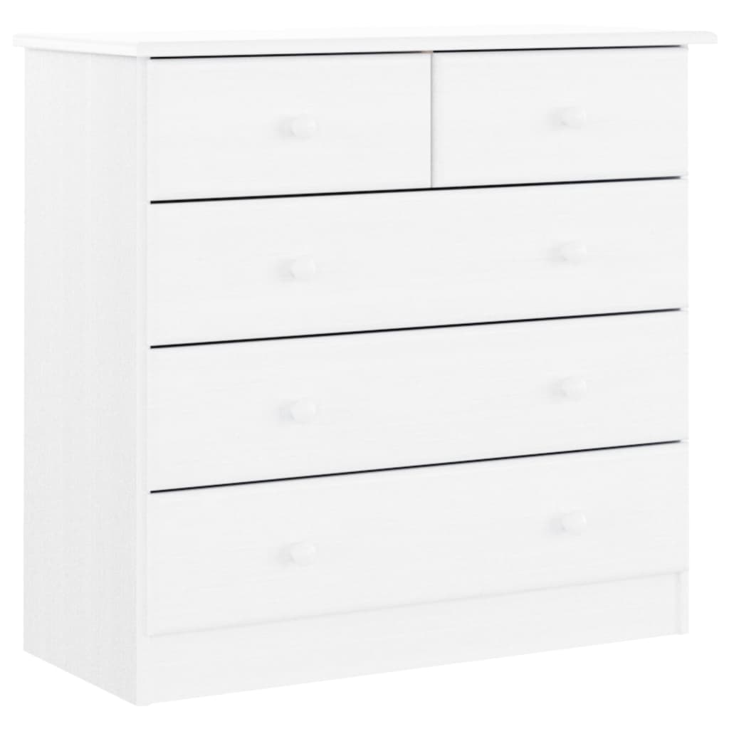 vidaXL Comodă cu sertare ALTA, alb, 77x35x73 cm, lemn masiv de pin vidaXL Comodă cu sertare ALTA, alb, 77x35x73 cm, lemn masiv de pin