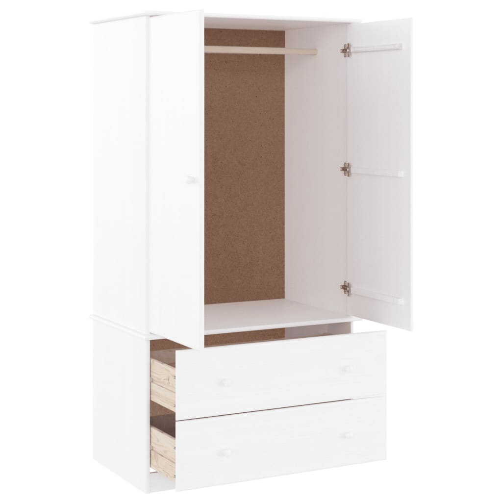vidaXL Dulap „ALTA”, alb, 90x55x170 cm, lemn masiv de pin vidaXL Dulap „ALTA”, alb, 90x55x170 cm, lemn masiv de pin