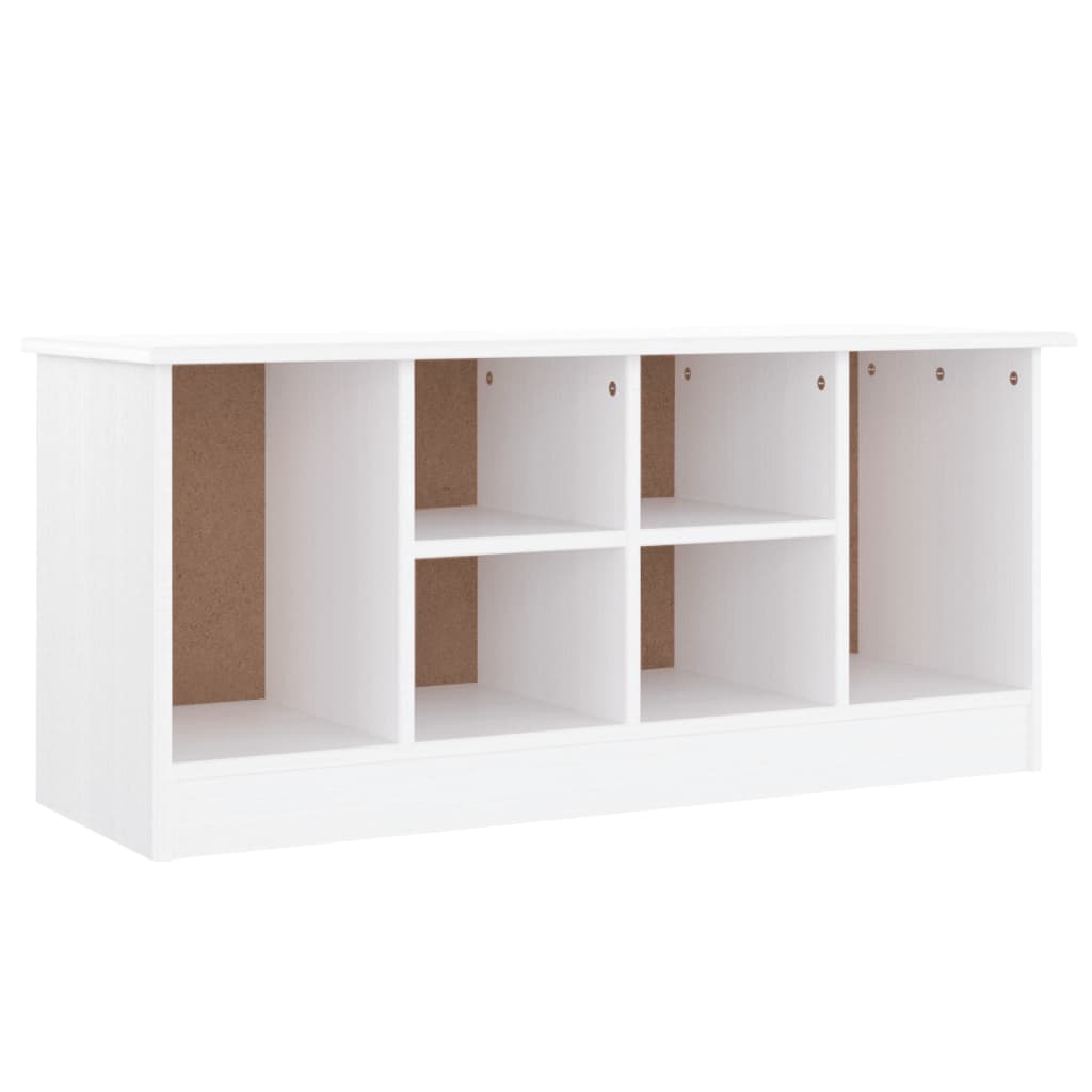 vidaXL Banchetă pantofar „ALTA”, alb, 100x35x45 cm, lemn masiv de pin