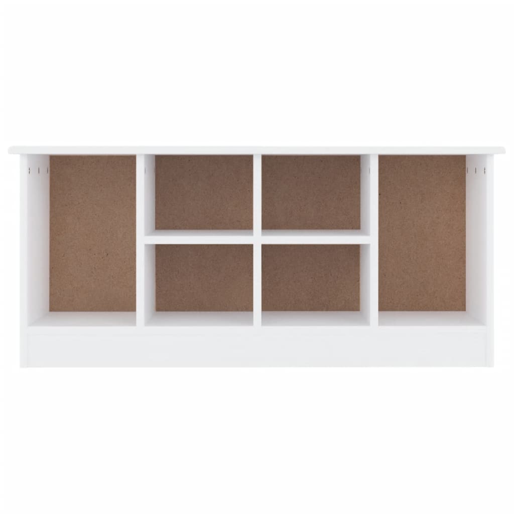 vidaXL Banchetă pantofar „ALTA”, alb, 100x35x45 cm, lemn masiv de pin