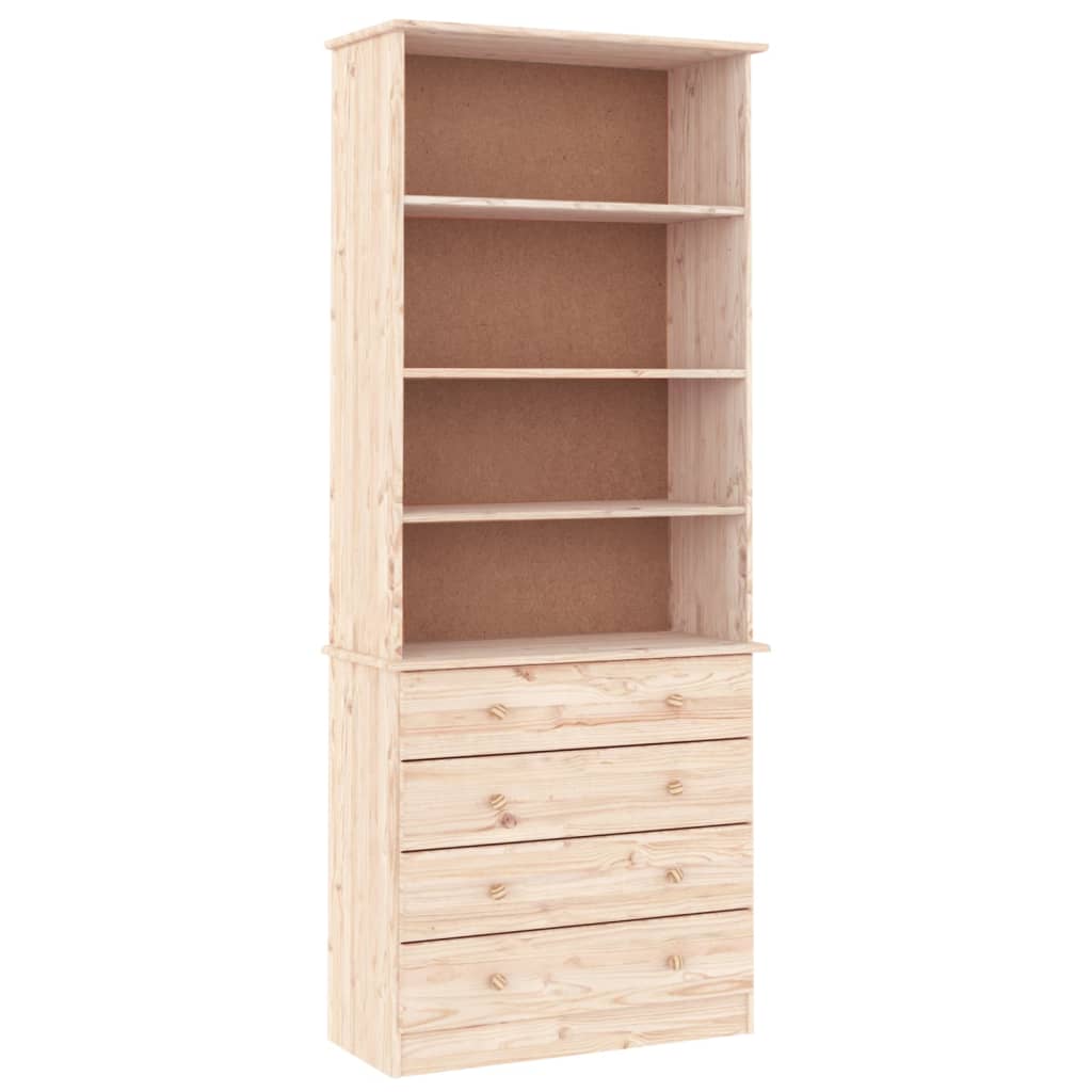 vidaXL Bibliotecă cu sertare „ALTA”, 77x35x186,5 cm, lemn masiv de pin