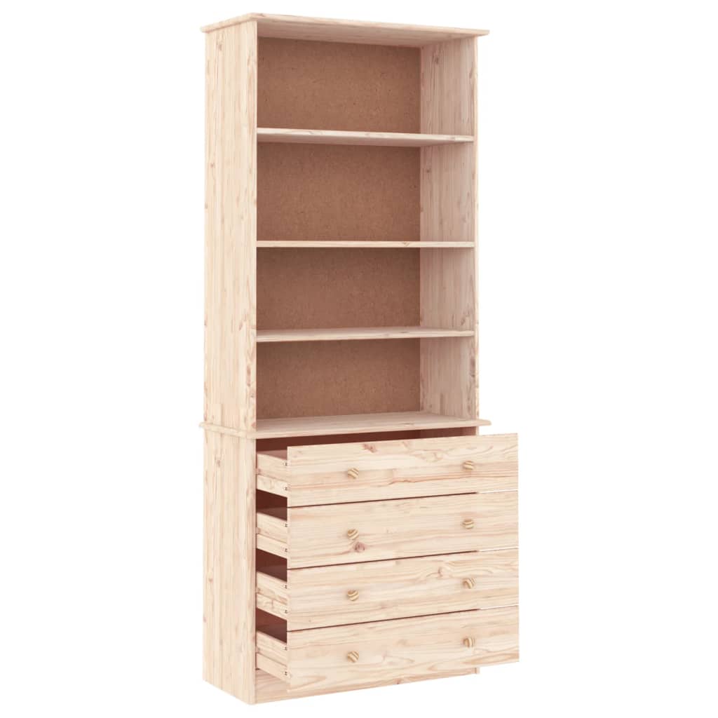 vidaXL Bibliotecă cu sertare „ALTA”, 77x35x186,5 cm, lemn masiv de pin