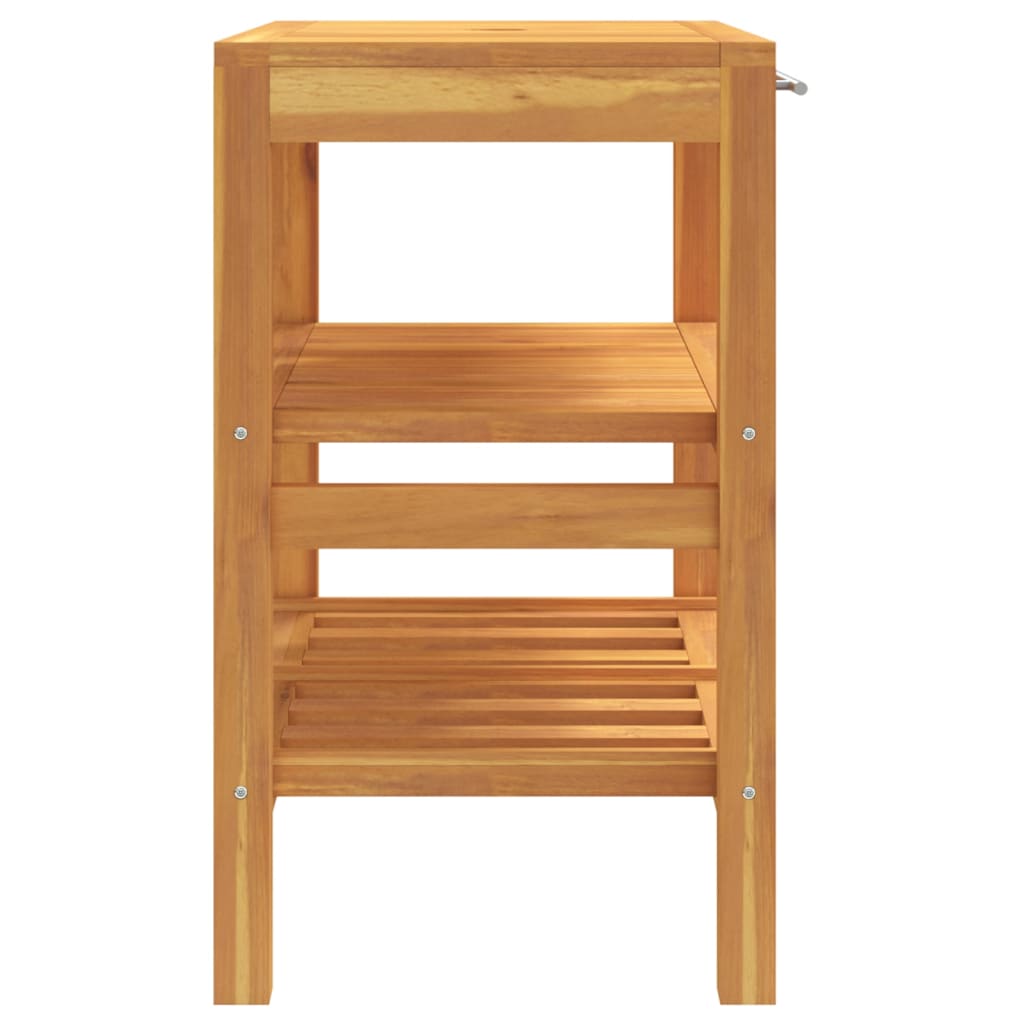 vidaXL Dulap de chiuvetă baie cu 2 rafturi, 74x45x75 cm, lemn masiv vidaXL Dulap de chiuvetă baie cu 2 rafturi, 74x45x75 cm, lemn masiv