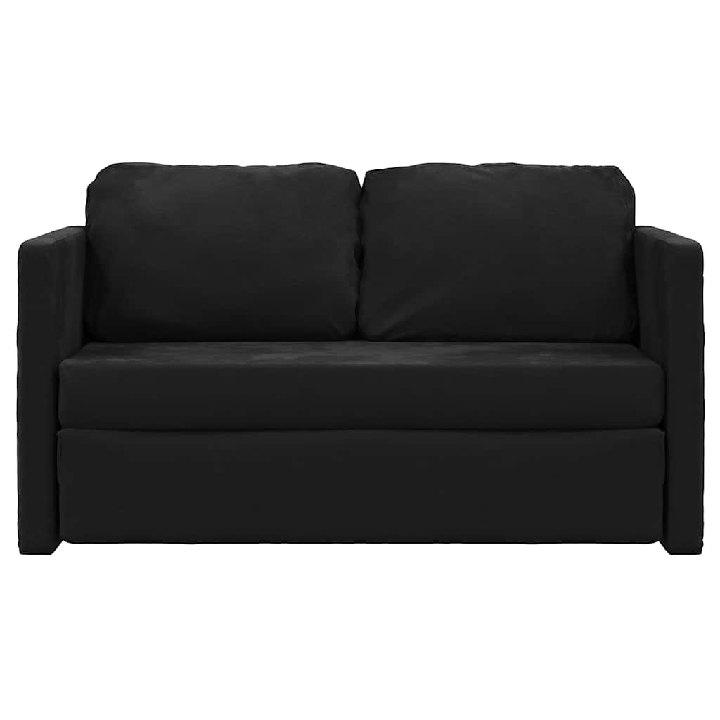 vidaXL Canapea extensibilă 2 în 1, negru, 122x204x55 cm catifea vidaXL Canapea extensibilă 2 în 1, negru, 122x204x55 cm catifea