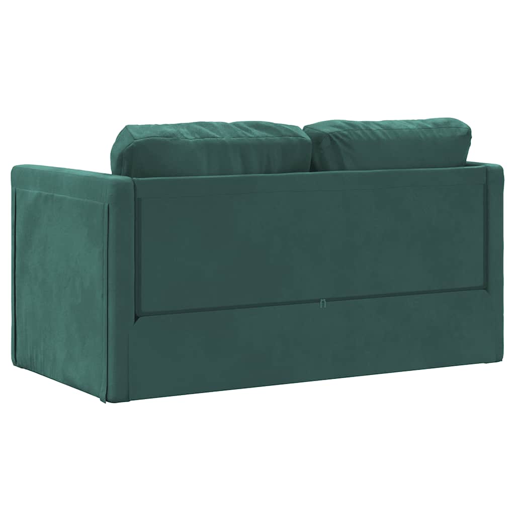 vidaXL Canapea extensibilă de podea 2 în 1, verde închis, 122x204x55cm