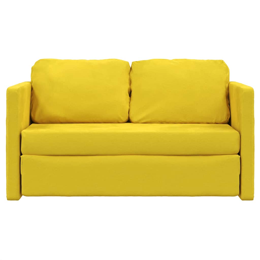 vidaXL Canapea extensibilă 2 în 1 galben închis 122x204x55 cm catifea vidaXL Canapea extensibilă 2 în 1 galben închis 122x204x55 cm catifea