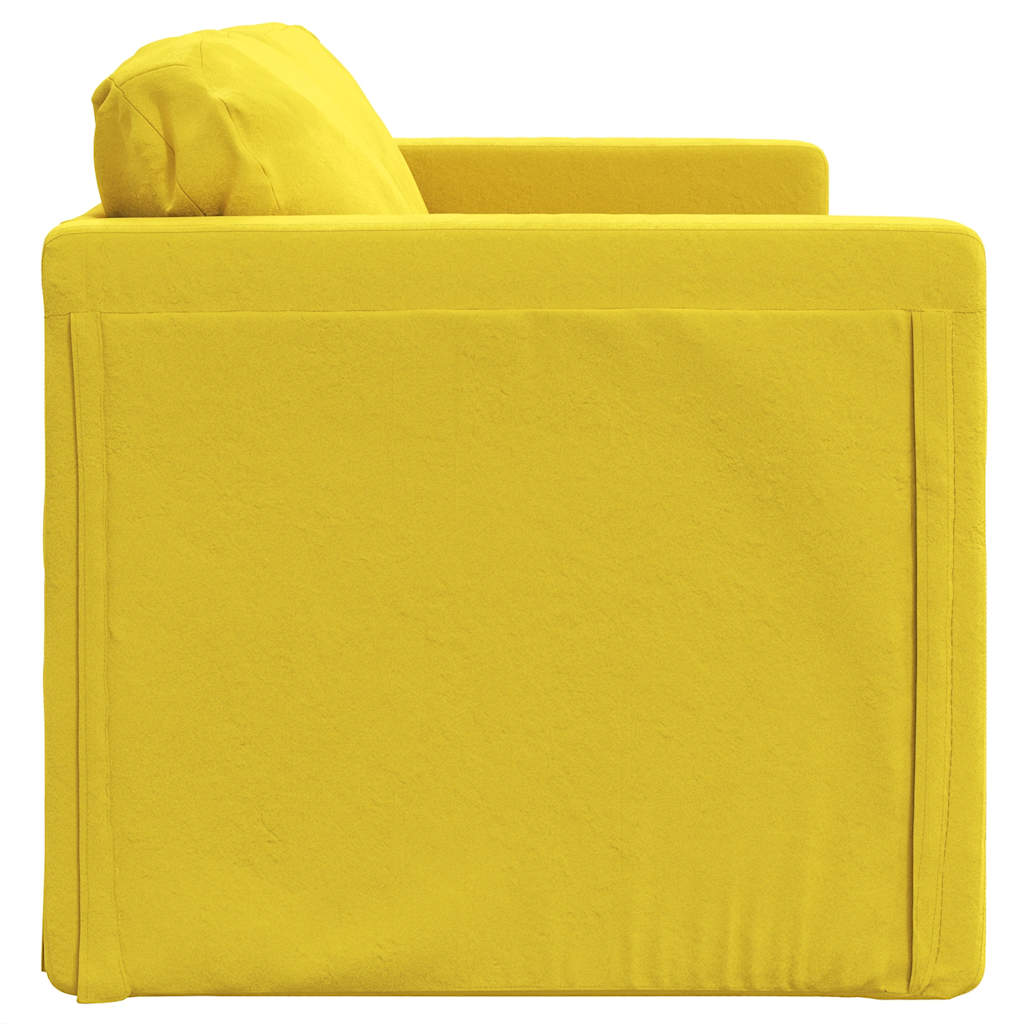 vidaXL Canapea extensibilă 2 în 1 galben închis 122x204x55 cm catifea vidaXL Canapea extensibilă 2 în 1 galben închis 122x204x55 cm catifea