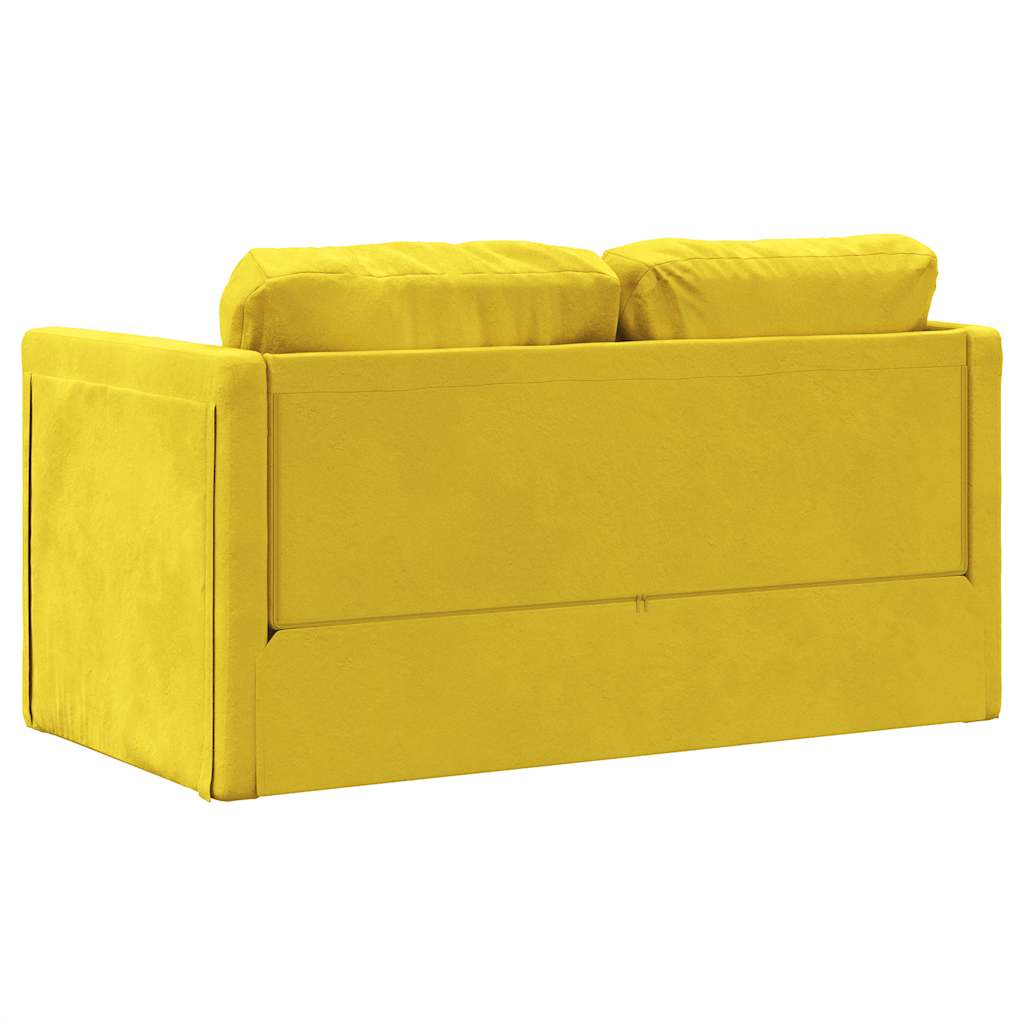 vidaXL Canapea extensibilă 2 în 1 galben închis 122x204x55 cm catifea vidaXL Canapea extensibilă 2 în 1 galben închis 122x204x55 cm catifea