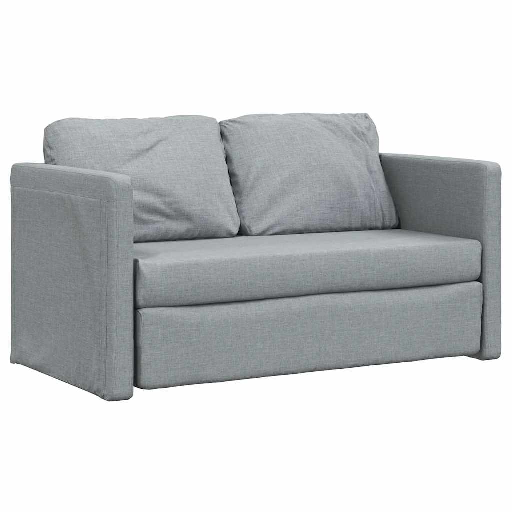 vidaXL Canapea extensibilă 2 în 1, gri deschis, 112x174x55 cm, textil vidaXL Canapea extensibilă 2 în 1, gri deschis, 112x174x55 cm, textil