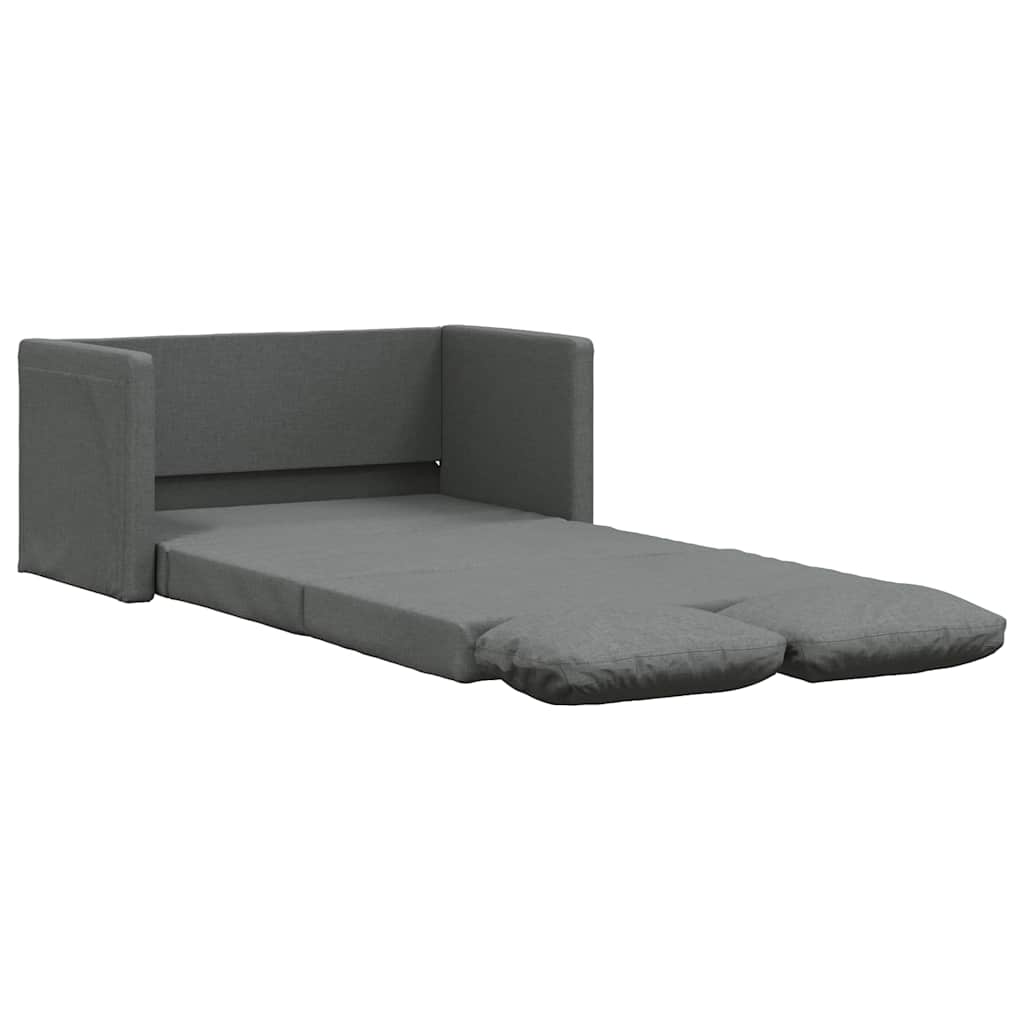 vidaXL Canapea extensibilă 2 în 1, gri închis, 112x174x55 cm, textil vidaXL Canapea extensibilă 2 în 1, gri închis, 112x174x55 cm, textil