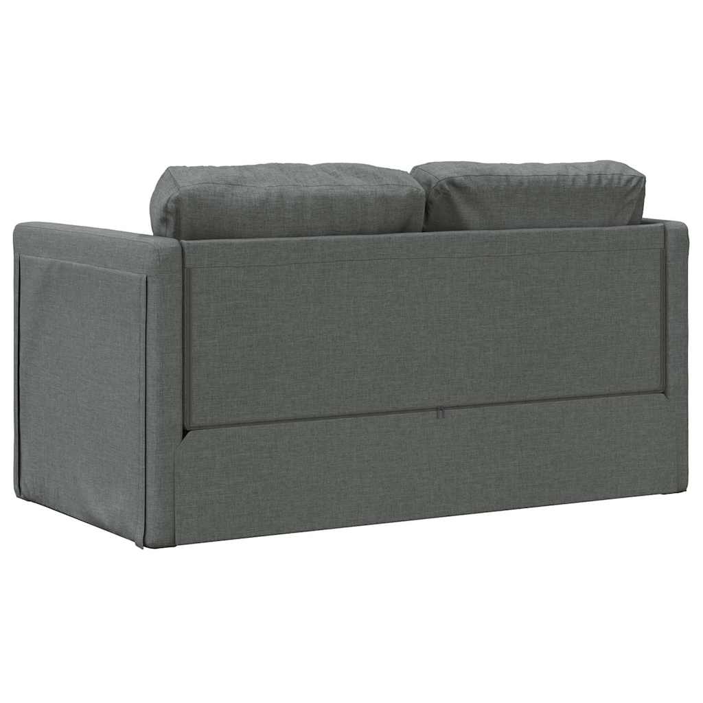 vidaXL Canapea extensibilă 2 în 1, gri închis, 112x174x55 cm, textil vidaXL Canapea extensibilă 2 în 1, gri închis, 112x174x55 cm, textil