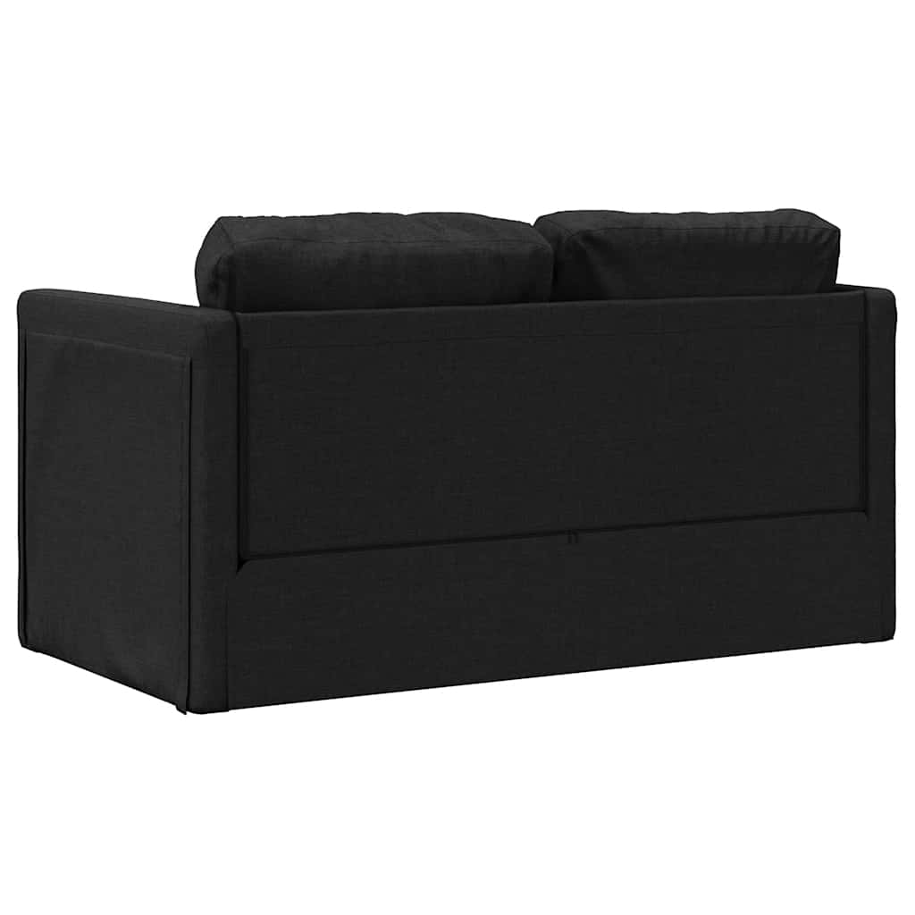 vidaXL Canapea extensibilă 2 în 1, negru, 112x174x55 cm, textil vidaXL Canapea extensibilă 2 în 1, negru, 112x174x55 cm, textil