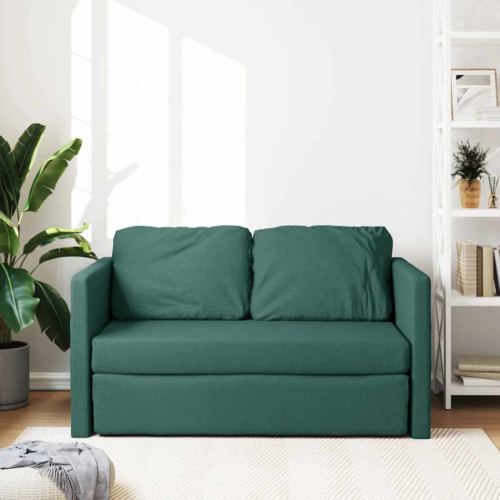 vidaXL Canapea extensibilă 2 în 1, verde închis, 112x174x55 cm, textil vidaXL Canapea extensibilă 2 în 1, verde închis, 112x174x55 cm, textil