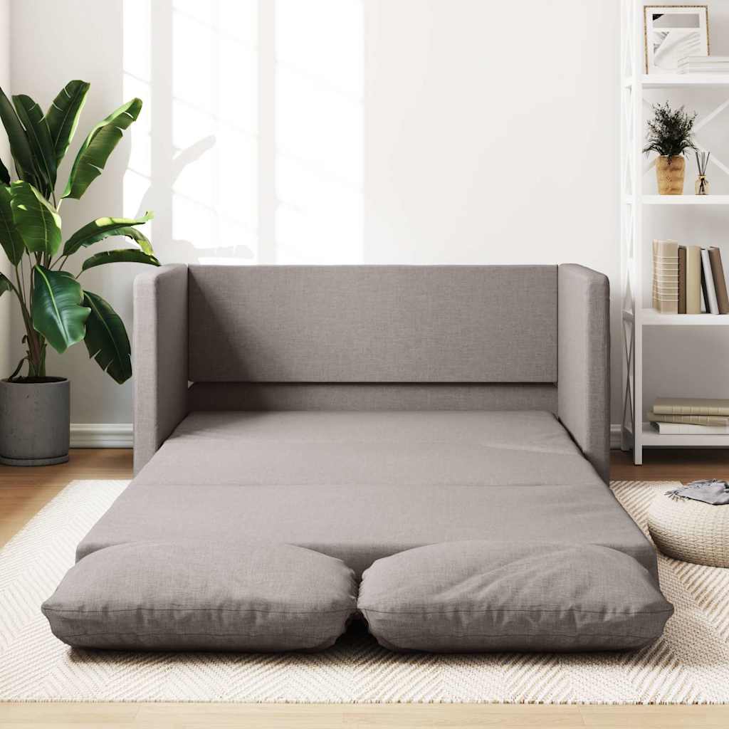vidaXL Canapea extensibilă 2 în 1, gri taupe, 112x174x55 cm, textil vidaXL Canapea extensibilă 2 în 1, gri taupe, 112x174x55 cm, textil