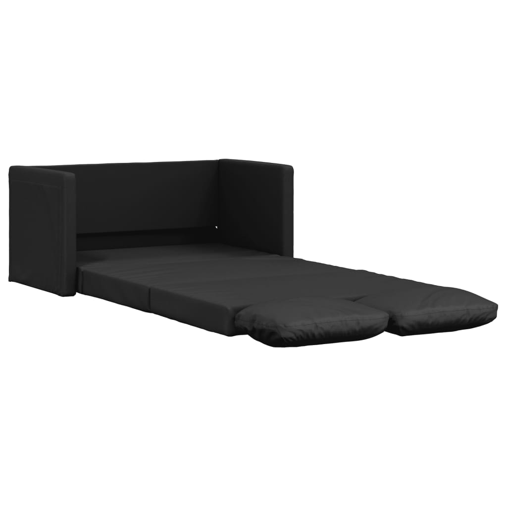 vidaXL Canapea extensibilă 2 în 1, negru, 112x174x55cm piele ecologică vidaXL Canapea extensibilă 2 în 1, negru, 112x174x55cm piele ecologică