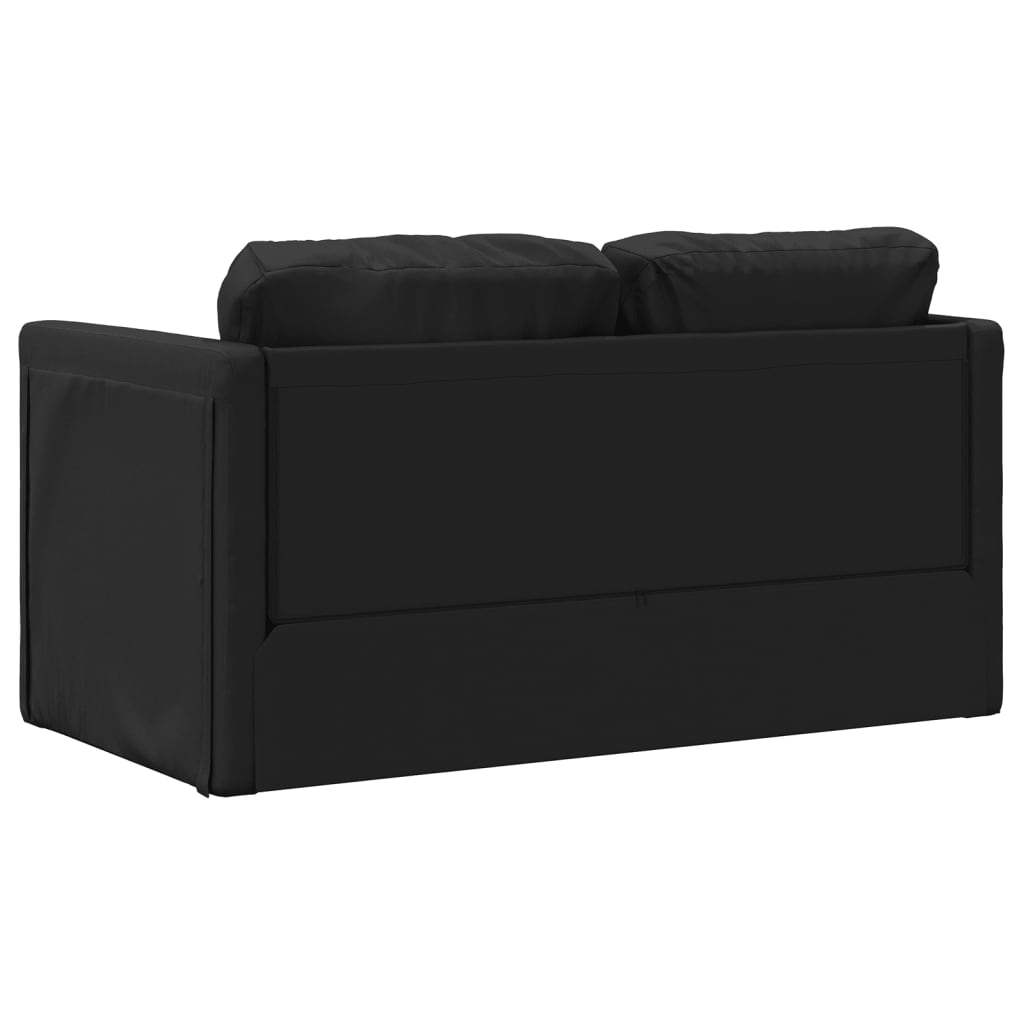 vidaXL Canapea extensibilă 2 în 1, negru, 112x174x55cm piele ecologică vidaXL Canapea extensibilă 2 în 1, negru, 112x174x55cm piele ecologică