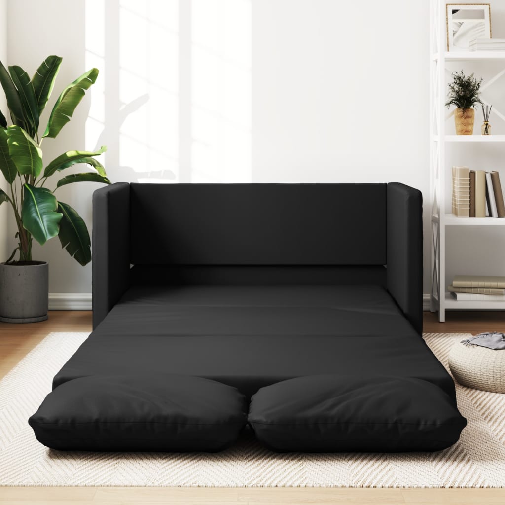 vidaXL Canapea extensibilă 2 în 1, negru, 112x174x55cm piele ecologică vidaXL Canapea extensibilă 2 în 1, negru, 112x174x55cm piele ecologică