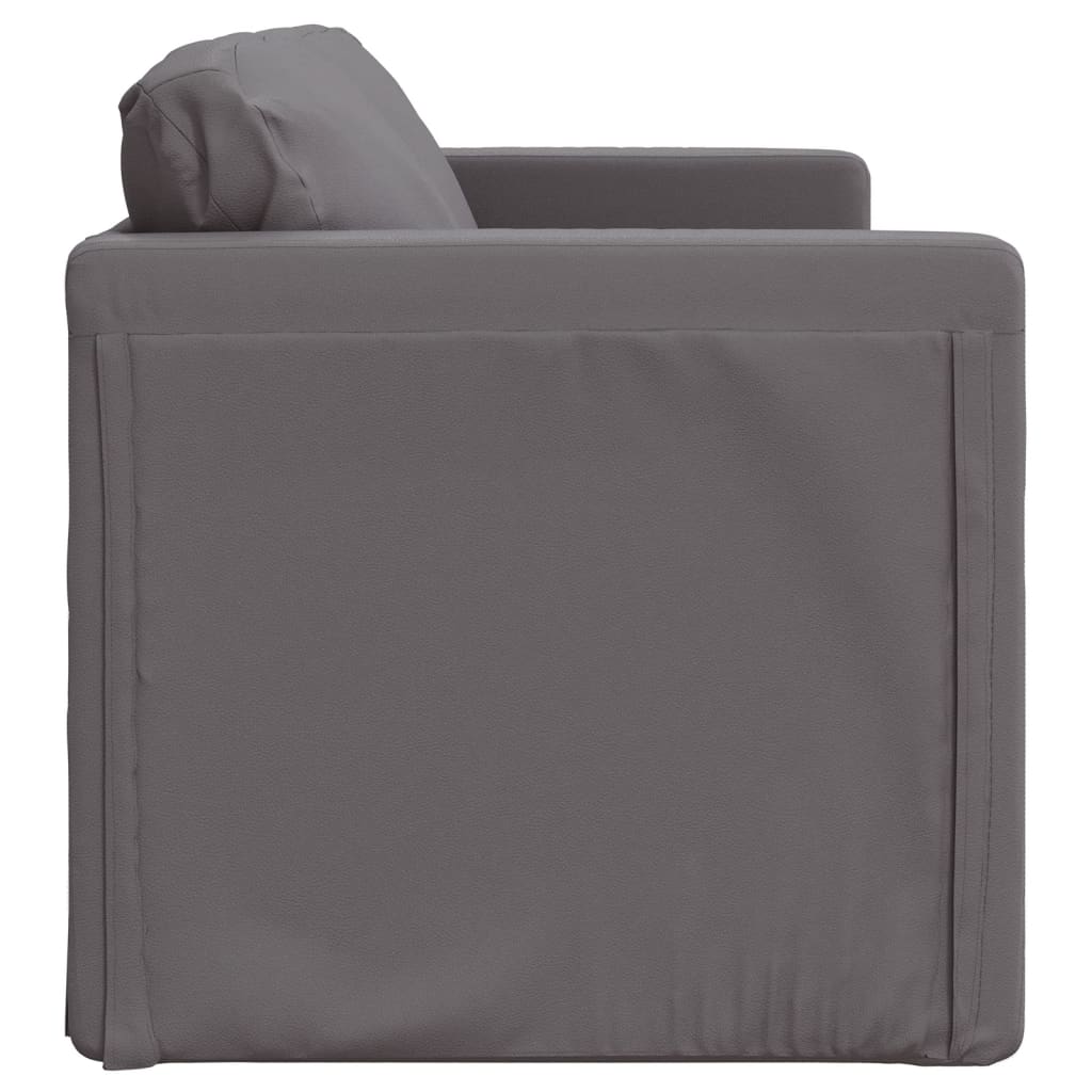 vidaXL Canapea extensibilă 2 în 1, gri, 112x174x55 cm, piele ecologică vidaXL Canapea extensibilă 2 în 1, gri, 112x174x55 cm, piele ecologică