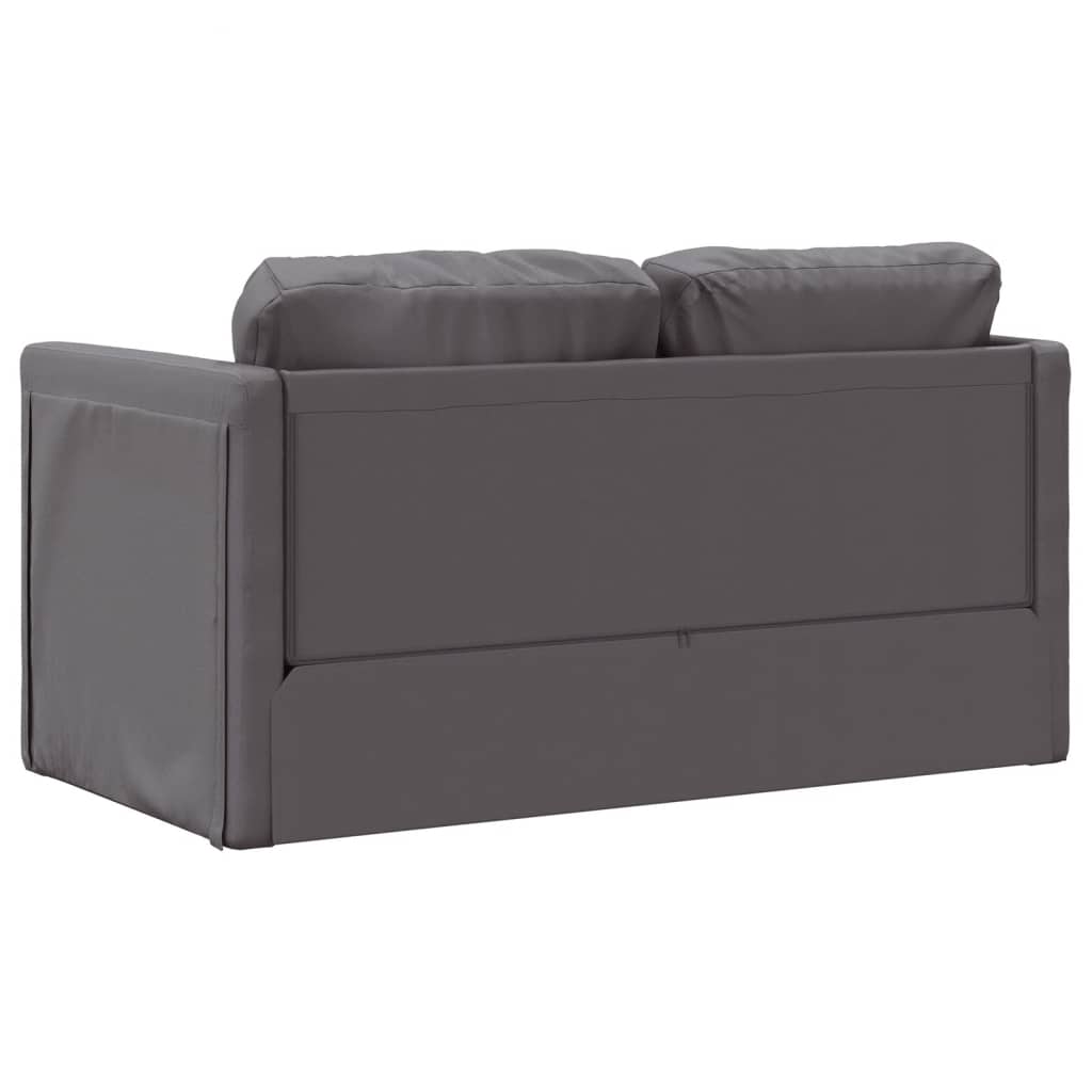 vidaXL Canapea extensibilă 2 în 1, gri, 112x174x55 cm, piele ecologică vidaXL Canapea extensibilă 2 în 1, gri, 112x174x55 cm, piele ecologică