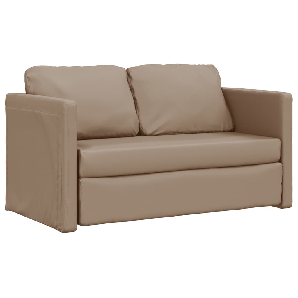 vidaXL Canapea extensibilă 2 în 1, cappuccino, 112x174x55 cm piele eco vidaXL Canapea extensibilă 2 în 1, cappuccino, 112x174x55 cm piele eco