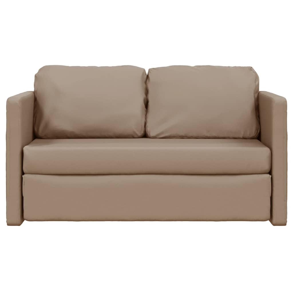 vidaXL Canapea extensibilă 2 în 1, cappuccino, 112x174x55 cm piele eco vidaXL Canapea extensibilă 2 în 1, cappuccino, 112x174x55 cm piele eco