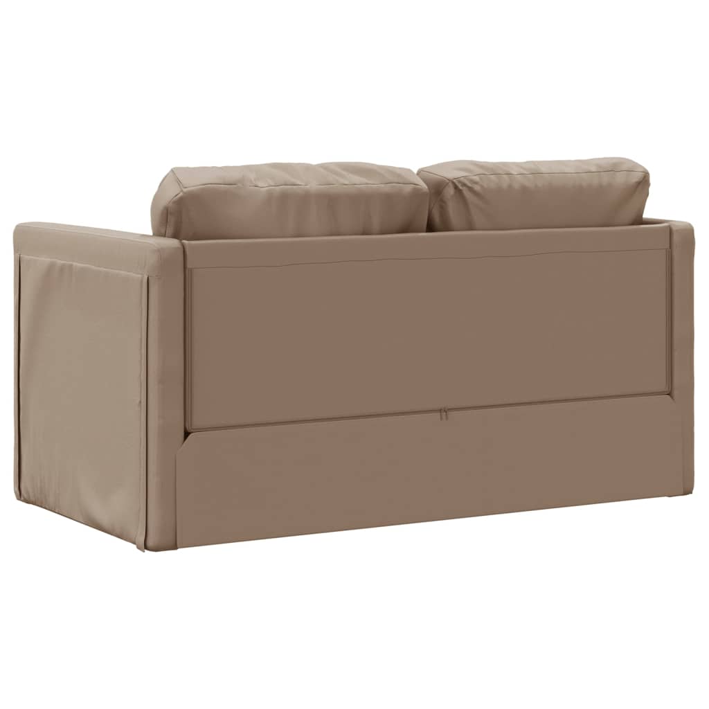 vidaXL Canapea extensibilă 2 în 1, cappuccino, 112x174x55 cm piele eco vidaXL Canapea extensibilă 2 în 1, cappuccino, 112x174x55 cm piele eco