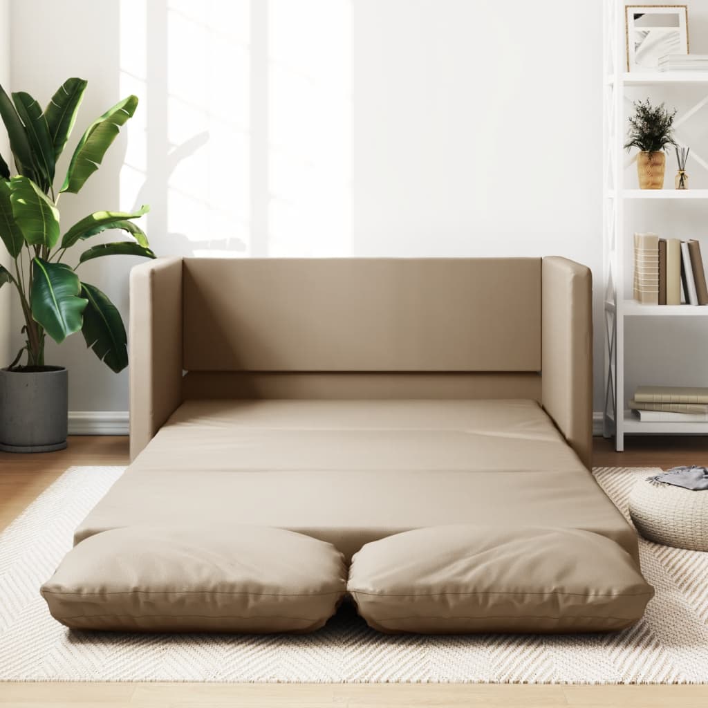 vidaXL Canapea extensibilă 2 în 1, cappuccino, 112x174x55 cm piele eco vidaXL Canapea extensibilă 2 în 1, cappuccino, 112x174x55 cm piele eco