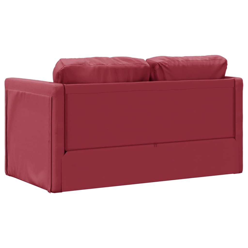 vidaXL Canapea extensibilă 2 în 1, roșu vin, 112x174x55 cm piele eco vidaXL Canapea extensibilă 2 în 1, roșu vin, 112x174x55 cm piele eco