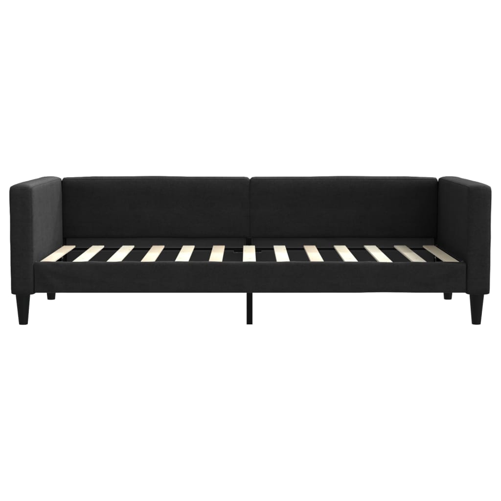 vidaXL Pat de zi, negru, 80x200 cm, material textil