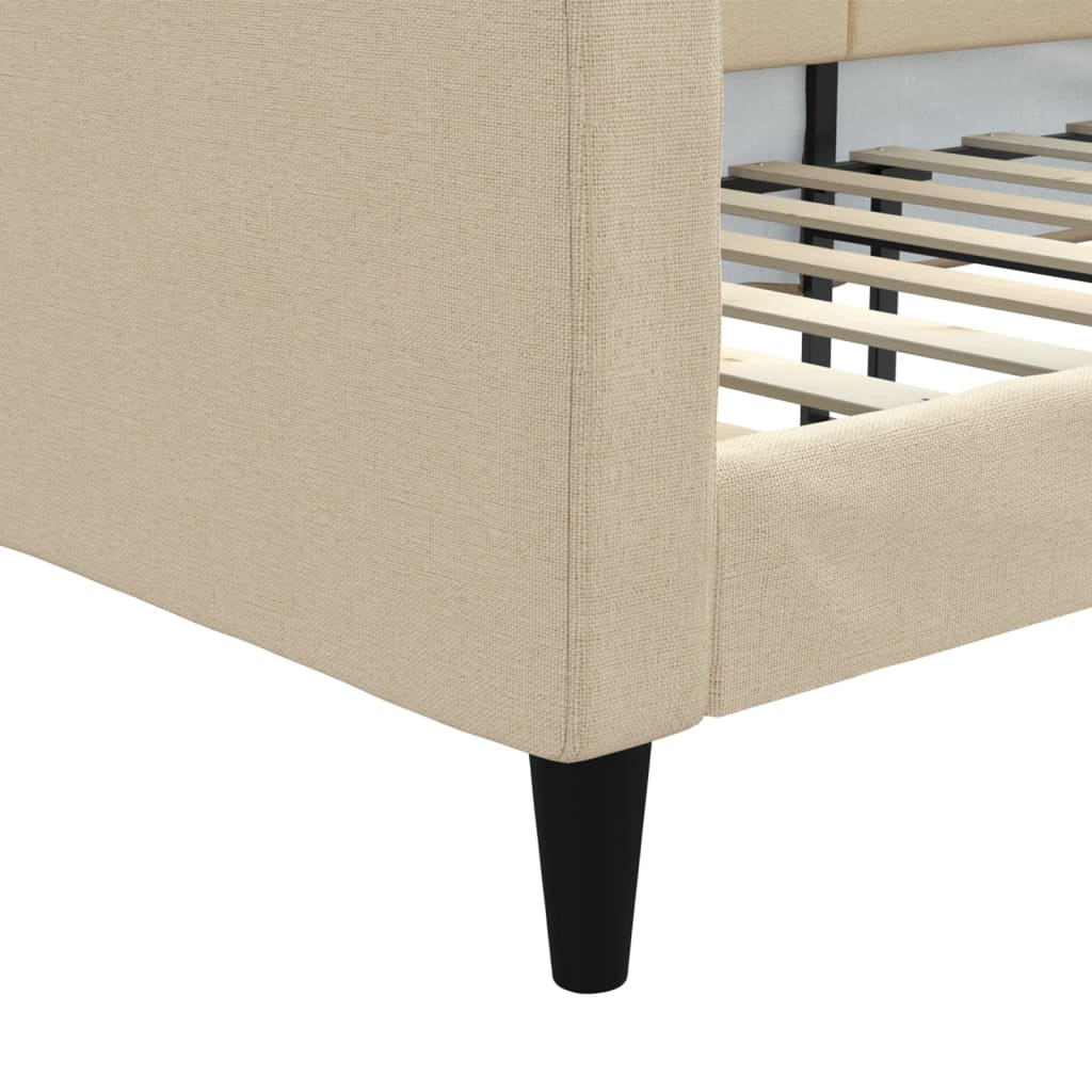 vidaXL Pat de zi, crem, 80x200 cm, material textil vidaXL Pat de zi, crem, 80x200 cm, material textil