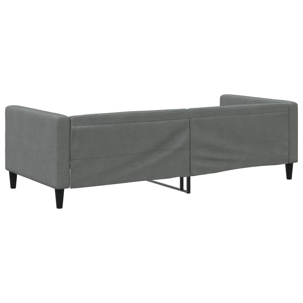 vidaXL Pat de zi, gri închis, 90x200 cm, material textil