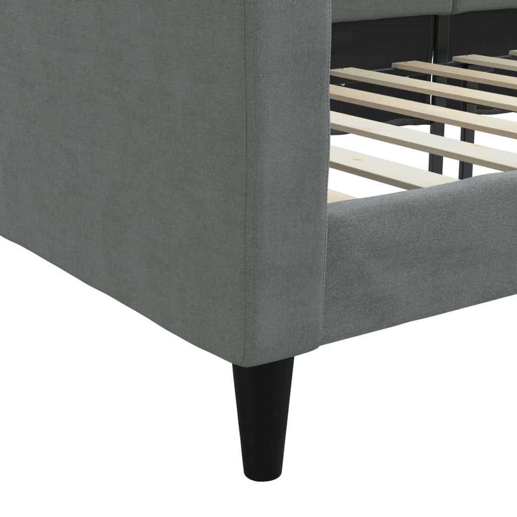 vidaXL Pat de zi, gri închis, 90x200 cm, material textil