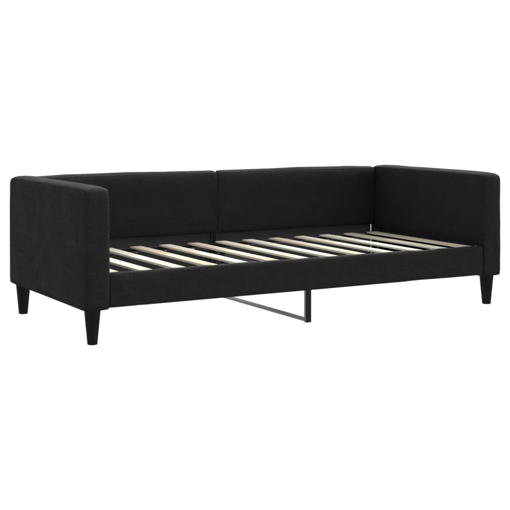 vidaXL Pat de zi, negru, 90x200 cm, material textil vidaXL Pat de zi, negru, 90x200 cm, material textil