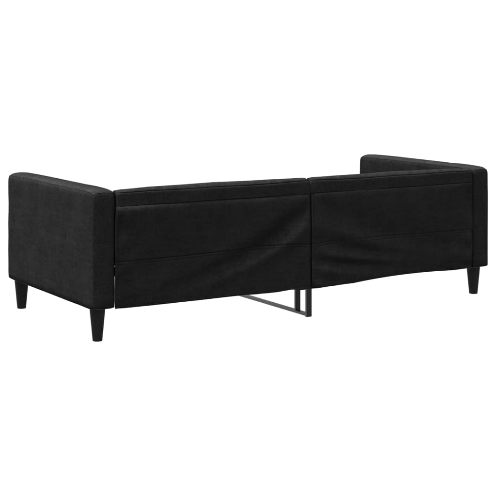 vidaXL Pat de zi, negru, 90x200 cm, material textil vidaXL Pat de zi, negru, 90x200 cm, material textil
