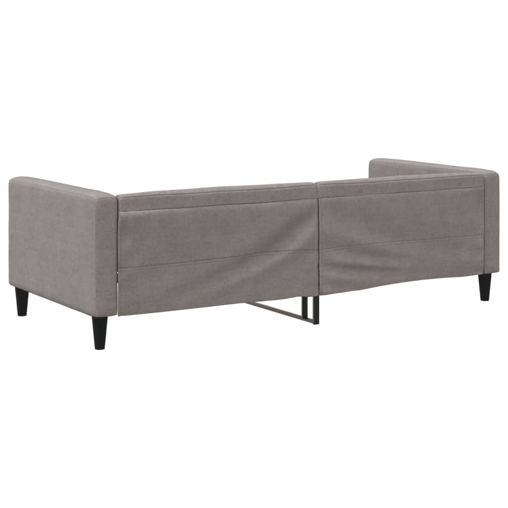 vidaXL Pat de zi, gri taupe, 90x200 cm, material textil
