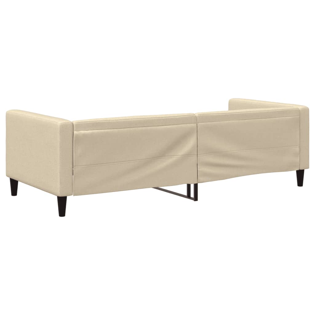 vidaXL Pat de zi, crem, 90x200 cm, material textil