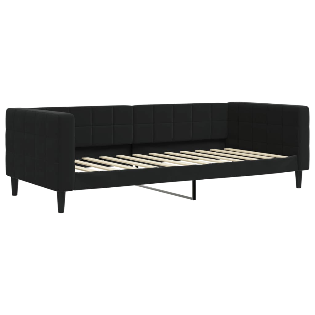vidaXL Pat de zi, negru, 90x200 cm, catifea vidaXL Pat de zi, negru, 90x200 cm, catifea