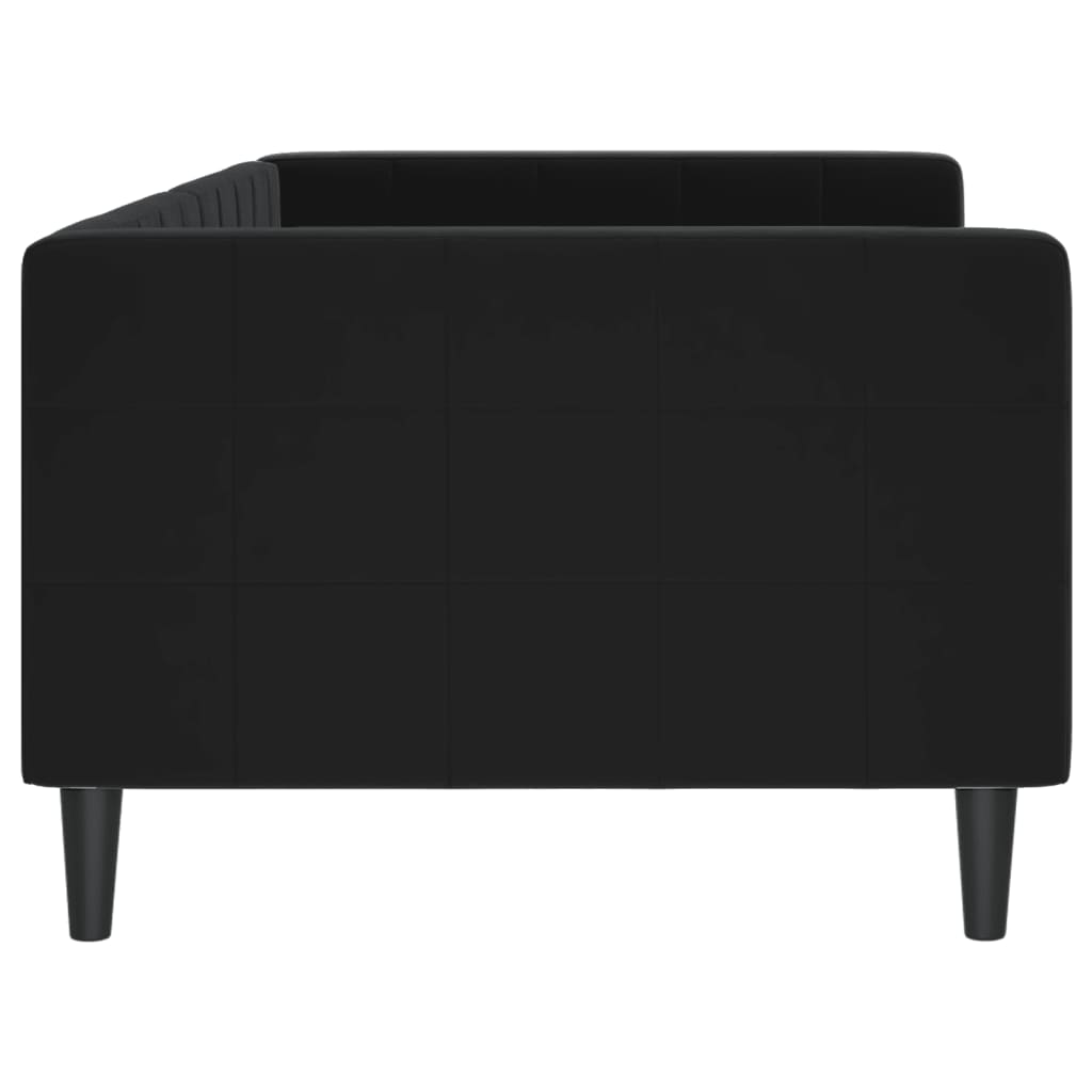vidaXL Pat de zi, negru, 90x200 cm, catifea vidaXL Pat de zi, negru, 90x200 cm, catifea