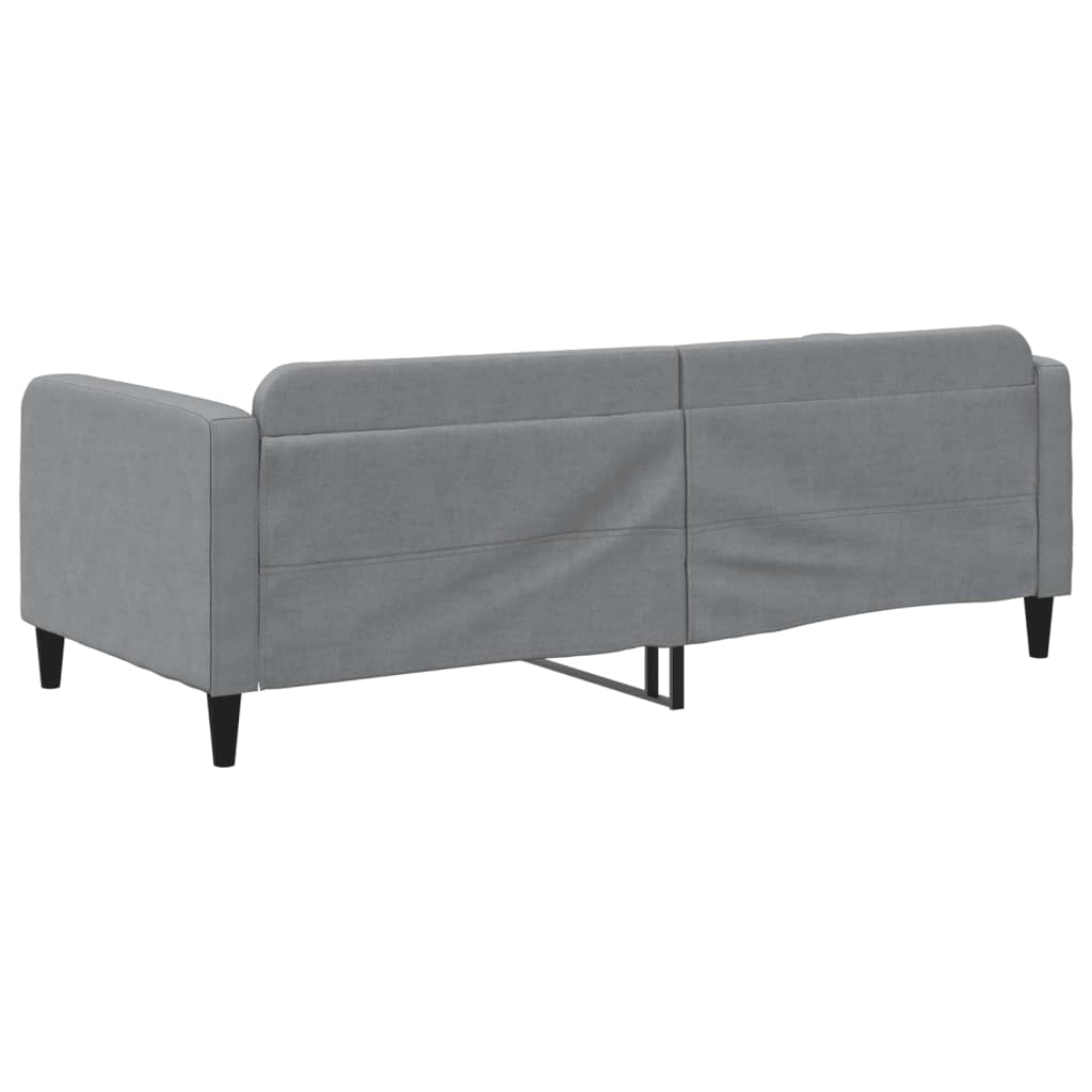 vidaXL Pat de zi, gri deschis, 90x200 cm, material textil